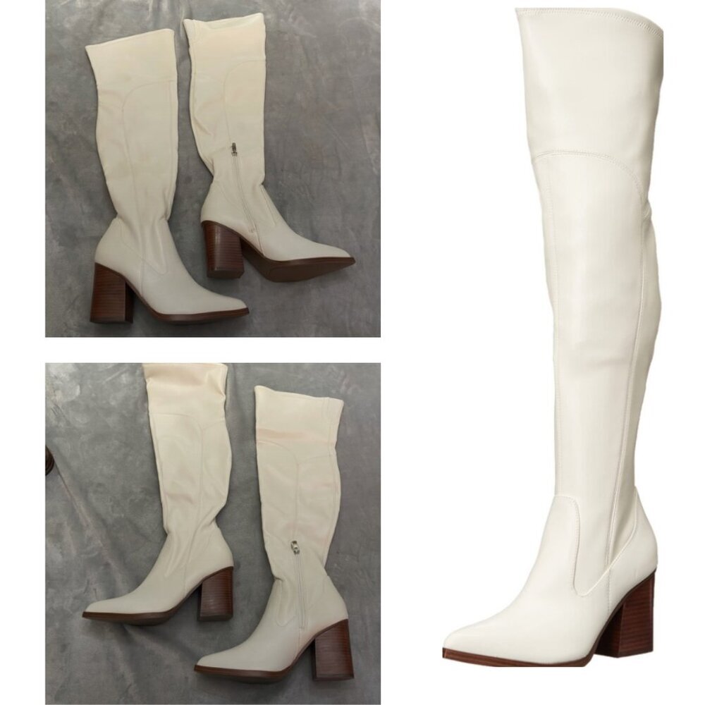 New! Marc fisher Meyana Over-The-Knee Boot in Chic Cream Size 9